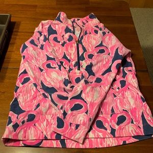3/4 zipper sweater shirt flamingos Lilly Pulitzer